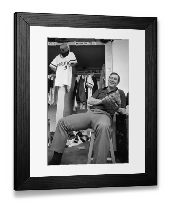 Framed Print : Bill Mazeroski Sitting in Chair With Baseball Glove Framed Print : Bill Mazeroski Sitting in Chair With Baseball Glove