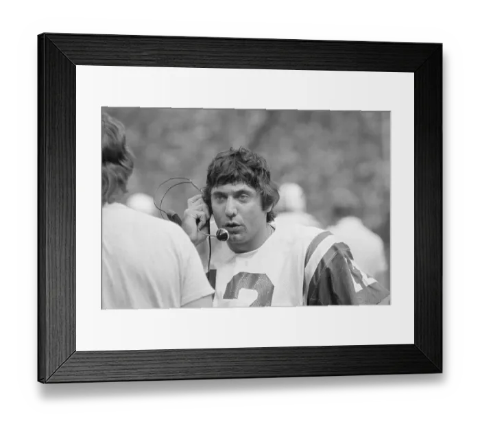 Framed Print : Joe Namath with Headset on Sidelines Framed Print : Joe Namath with Headset on Sidelines