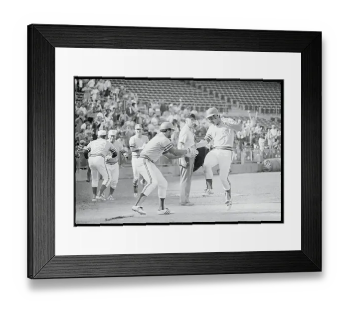 Framed Print : Reggie Jackson Congratulating Sal Bando Framed Print : Reggie Jackson Congratulating Sal Bando