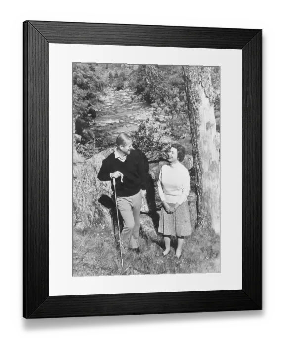 Framed Print : Queen Elizabeth II and Prince Philip Pausing Outdoors Framed Print : Queen Elizabeth II and Prince Philip Pausing Outdoors