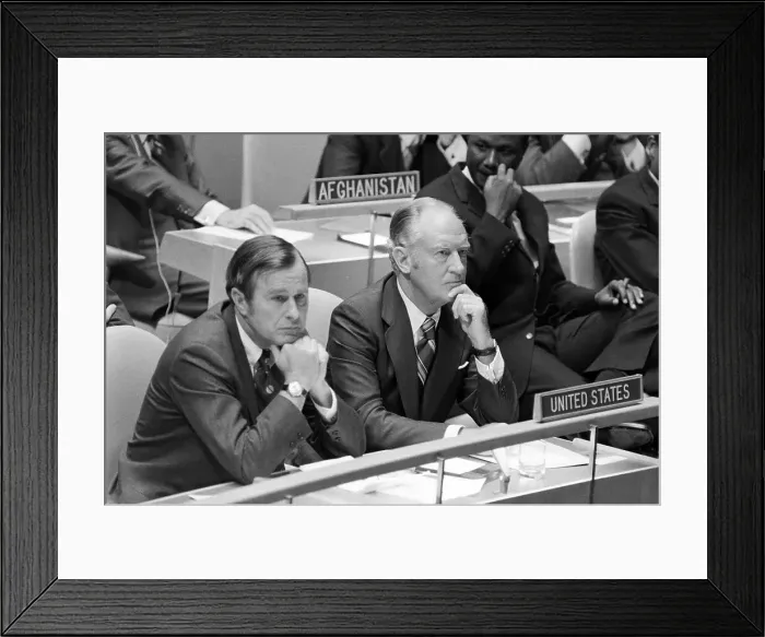 Framed Print : George Bush and William Rogers at General Assembly Framed Print : George Bush and William Rogers at General Assembly