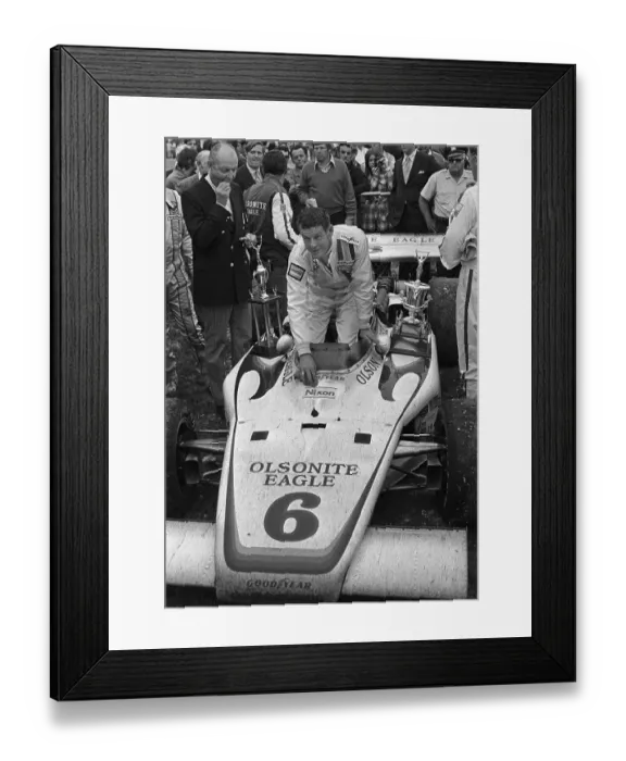 Framed Print : Bobby Unser Wiping Off Nixon Sticker Framed Print : Bobby Unser Wiping Off Nixon Sticker