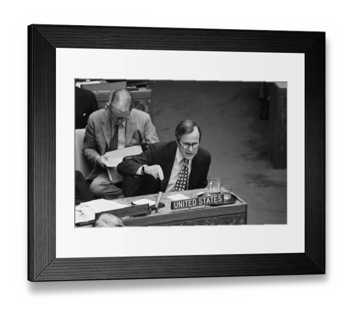 Framed Print : George Bush Addressing the United Nations Framed Print : George Bush Addressing the United Nations