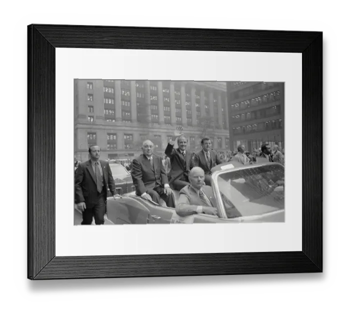 Framed Print : Edward Kennedy and Others in Motorcade Framed Print : Edward Kennedy and Others in Motorcade