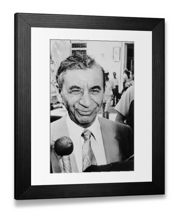 Framed Print : Meyer Lansky Speaks To The Press Framed Print : Meyer Lansky Speaks To The Press