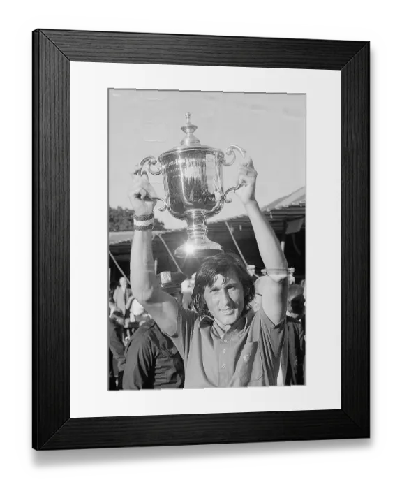 Framed Print : Ilie Nastase Holding U.S. Open Trophy Framed Print : Ilie Nastase Holding U.S. Open Trophy