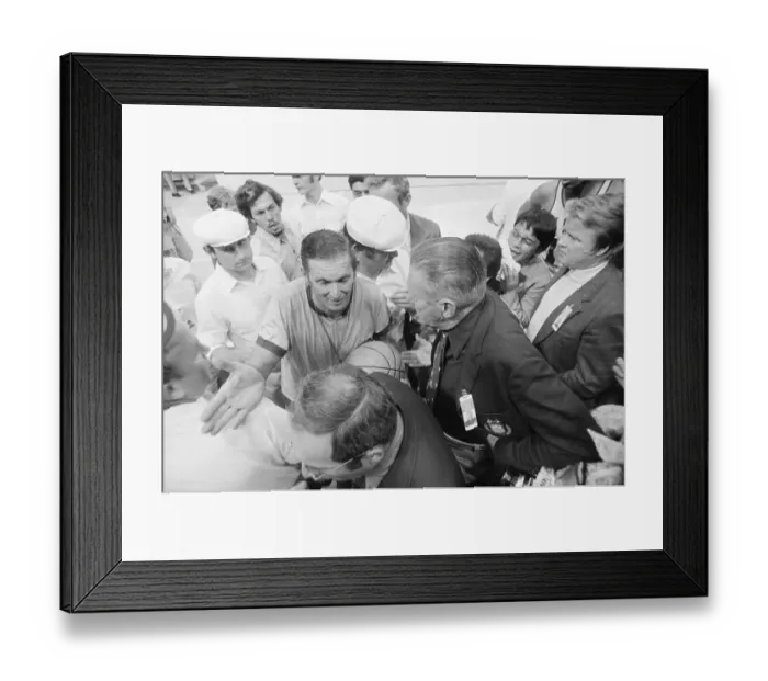 Framed Print : Coach Hank Iba Infuriated over His Team's Loss Framed Print : Coach Hank Iba Infuriated over His Team's Loss