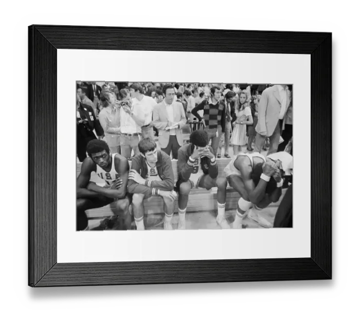 Framed Print : United States Olympic Basketball Team on Sidelines Framed Print : United States Olympic Basketball Team on Sidelines
