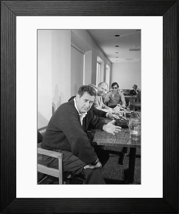 Framed Print : Ted Williams in Press Conference with Texas Rangers Officials Framed Print : Ted Williams in Press Conference with Texas Rangers Officials