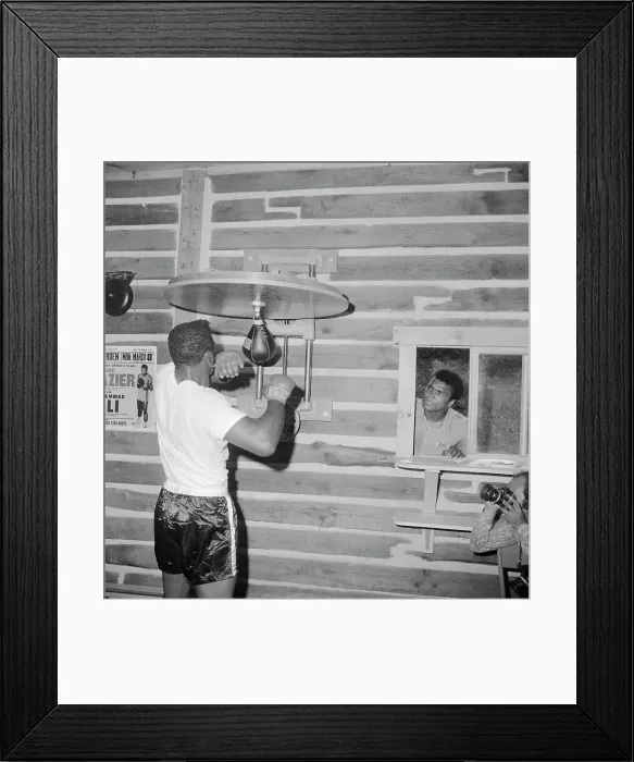 Framed Print : Muhammad Ali Watching Floyd Patterson Through Window
