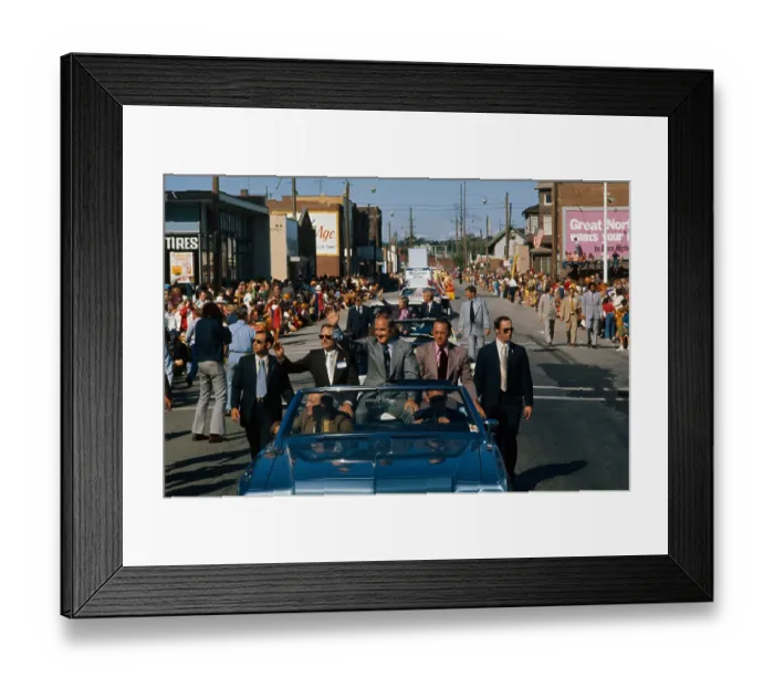 Framed Print : Senator George McGovern Waving from Open Car