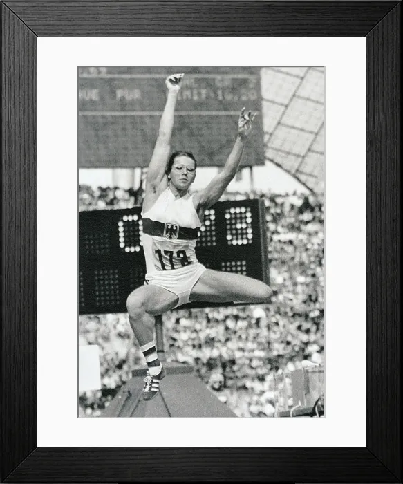 Framed Print : Heidimarie Rosendahl Winning Long Jump