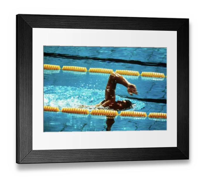 Framed Print : Mark Spitz Swimming in Olympic Race