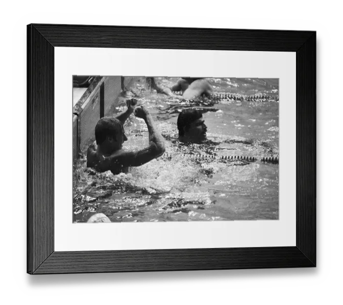 Framed Print : Swimmers at End of Olympic Swimming Race Framed Print : Swimmers at End of Olympic Swimming Race