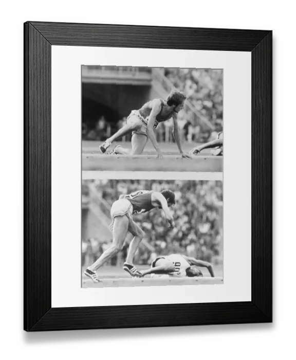 Framed Print : Lasse Viren Falling and Getting up in Race Framed Print : Lasse Viren Falling and Getting up in Race