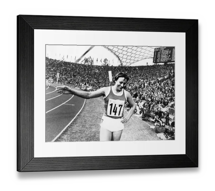 Framed Print : Renate Stecher Poses After Dash Framed Print : Renate Stecher Poses After Dash