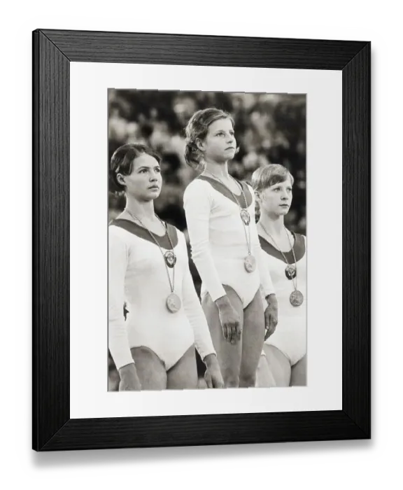 Framed Print : Russian Gymnasts Wearing Medals Framed Print : Russian Gymnasts Wearing Medals