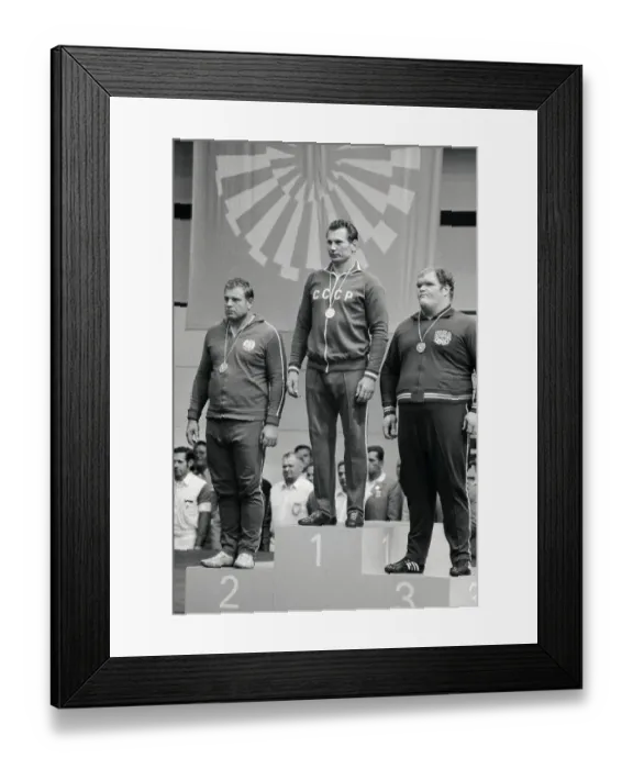 Framed Print : Wrestlers Standing on Olympic Podium Framed Print : Wrestlers Standing on Olympic Podium
