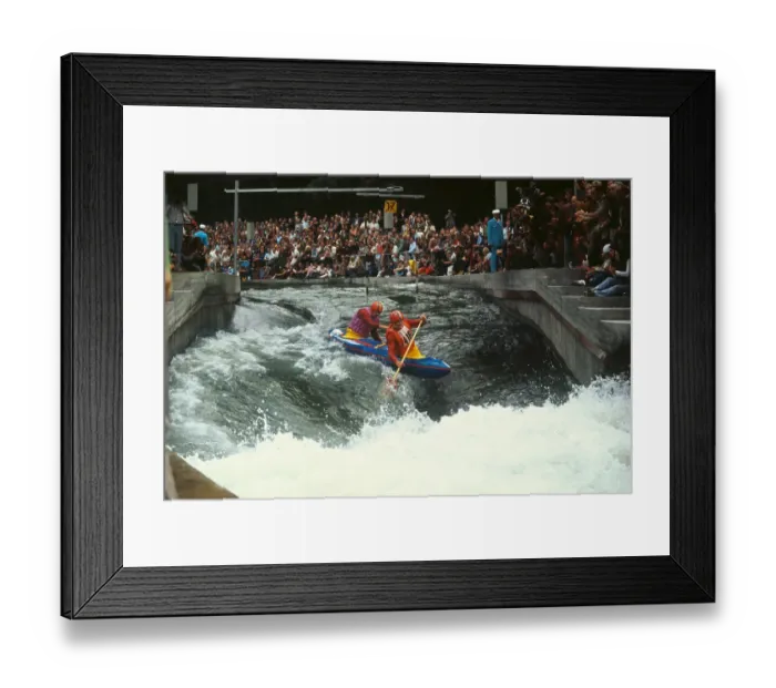 Framed Print : Olympic Slalom Pair Riding Obstacle Course