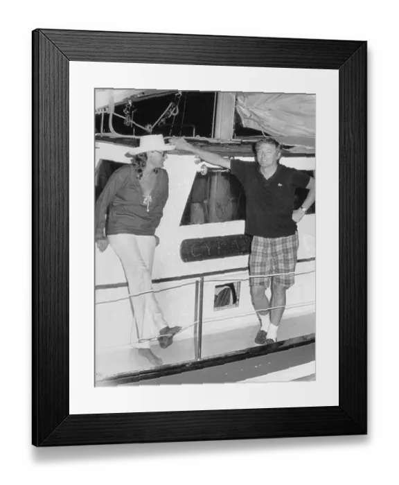 Framed Print : William F. Buckley, Jr. and Wife Aboard Their Boat Framed Print : William F. Buckley, Jr. and Wife Aboard Their Boat
