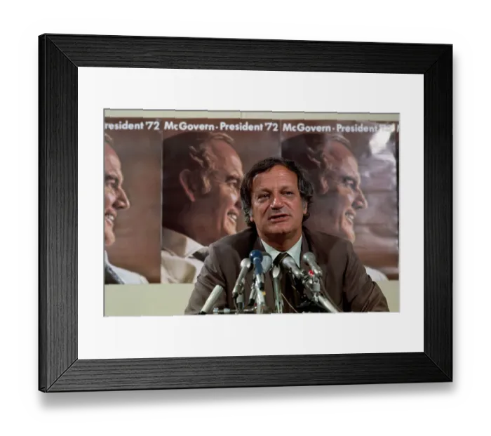 Framed Print : Frank Mankiewicz Speaking at Press Conference Framed Print : Frank Mankiewicz Speaking at Press Conference