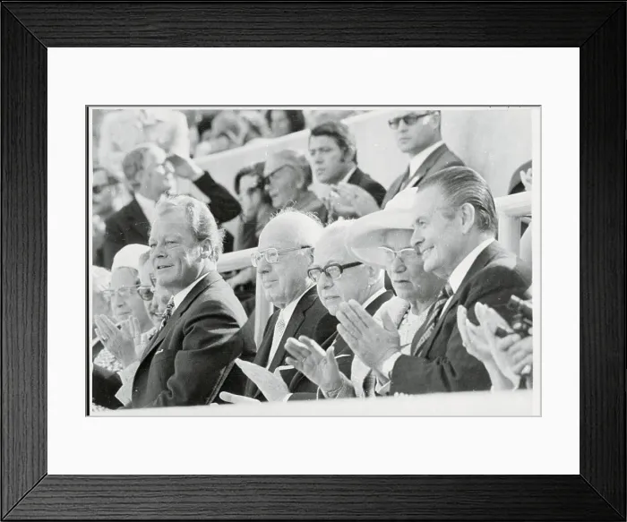 Framed Print : Willy Brandt and Gustav Heinemann at Olympics Framed Print : Willy Brandt and Gustav Heinemann at Olympics