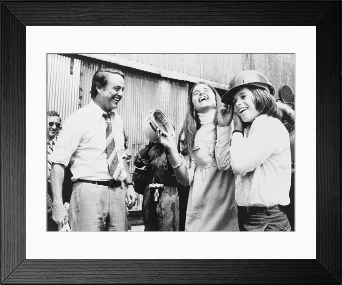 Framed Print : Sargent Shriver and Children Laughing