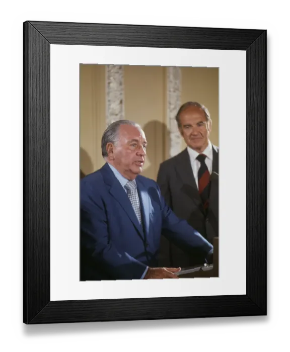 Framed Print : Senator George McGovern with Richard Daley Framed Print : Senator George McGovern with Richard Daley