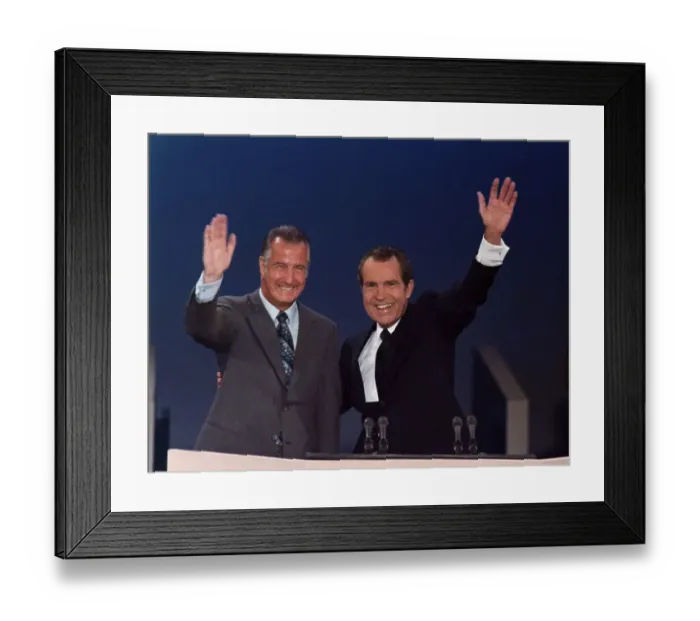 Framed Print : Spiro Agnew with Richard Nixon Waving Framed Print : Spiro Agnew with Richard Nixon Waving