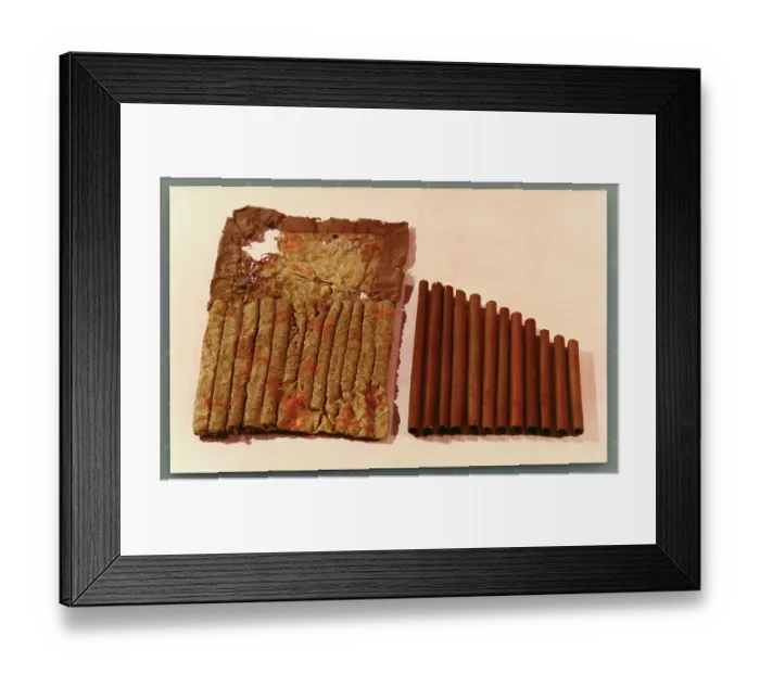 Framed Print : Pipe Chime and Embroidered Bag