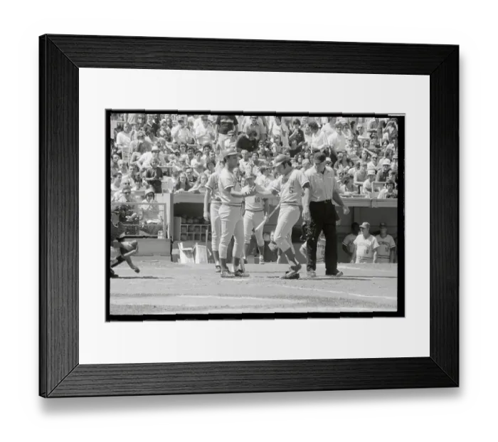 Framed Print : Johnny Bench Scoring Run Framed Print : Johnny Bench Scoring Run