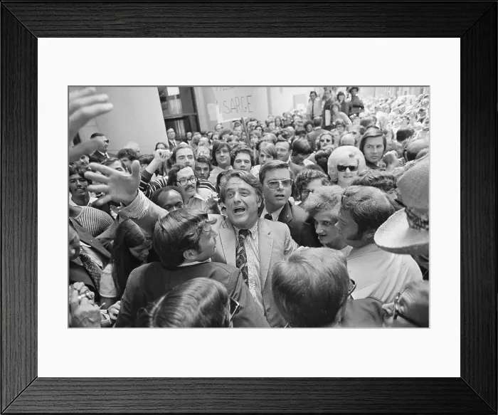 Framed Print : Sargent Shriver Greeting Supporters Framed Print : Sargent Shriver Greeting Supporters