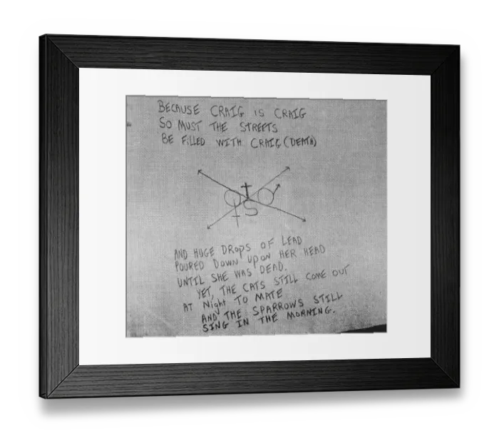 Framed Print : Note from Son of Sam Killer David Berkowitz Framed Print : Note from Son of Sam Killer David Berkowitz