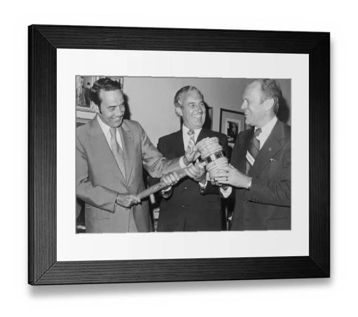 Framed Print : Bob Dole Receiving Large Gavel
