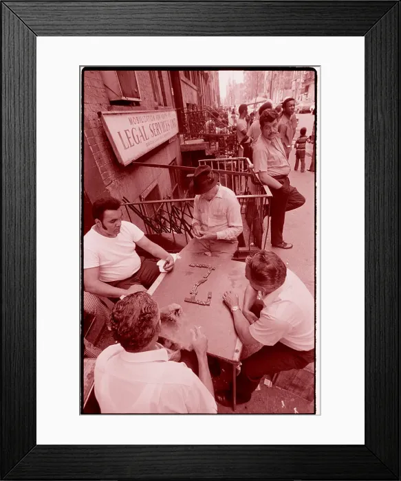 Framed Print : Men Play Dominoes on Sidewalk Framed Print : Men Play Dominoes on Sidewalk