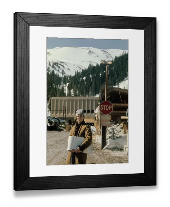 Framed Print : Woman Standing Outside of Mine Framed Print : Woman Standing Outside of Mine