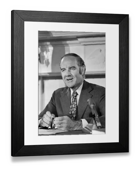Framed Print : George McGovern Winding His Watch Framed Print : George McGovern Winding His Watch