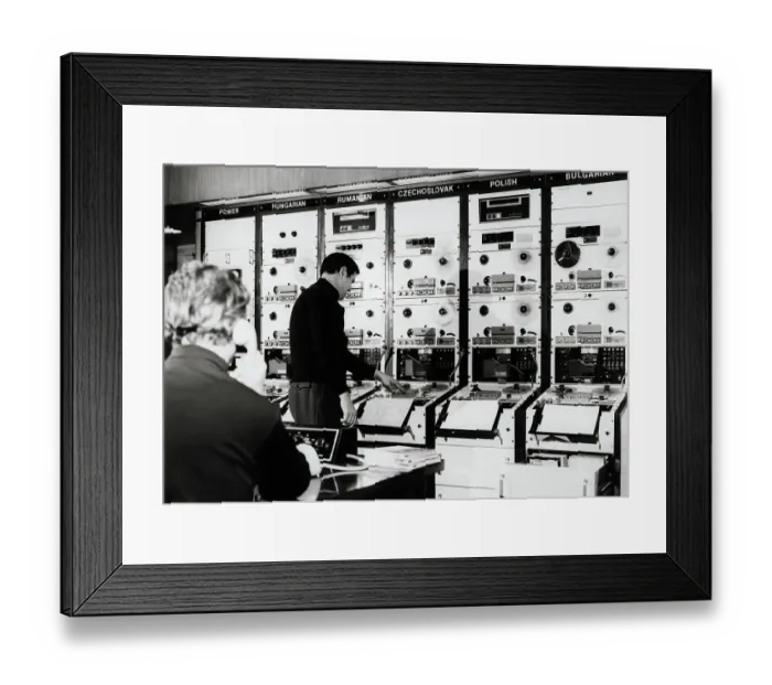 Framed Print : Radio Free Europe Control Room Framed Print : Radio Free Europe Control Room