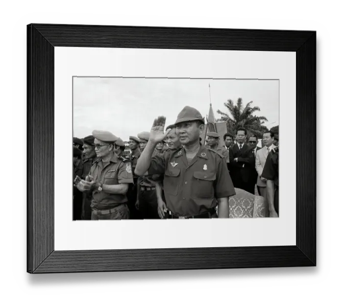 Framed Print : Cambodian President Waving Greeting Framed Print : Cambodian President Waving Greeting