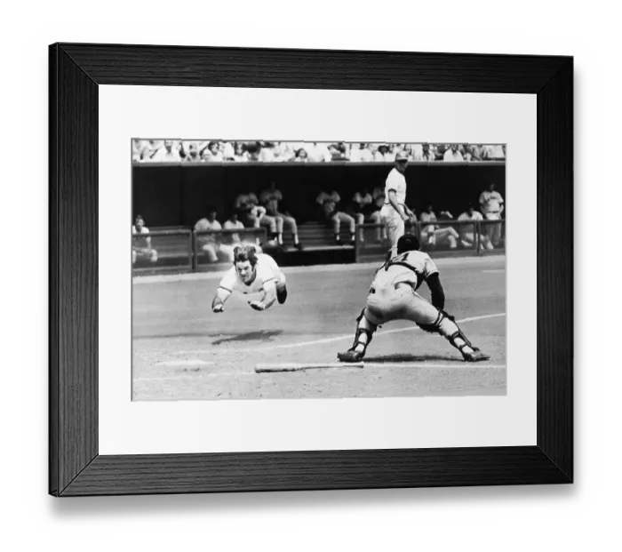 Framed Print : Pete Rose Levitates Diving For Homeplate Framed Print : Pete Rose Levitates Diving For Homeplate