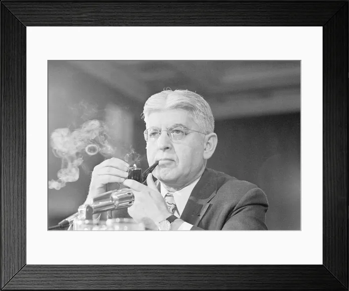 Framed Print : Federal Reserve Board Chair Arthur Burnes Smoking Pipe Framed Print : Federal Reserve Board Chair Arthur Burnes Smoking Pipe