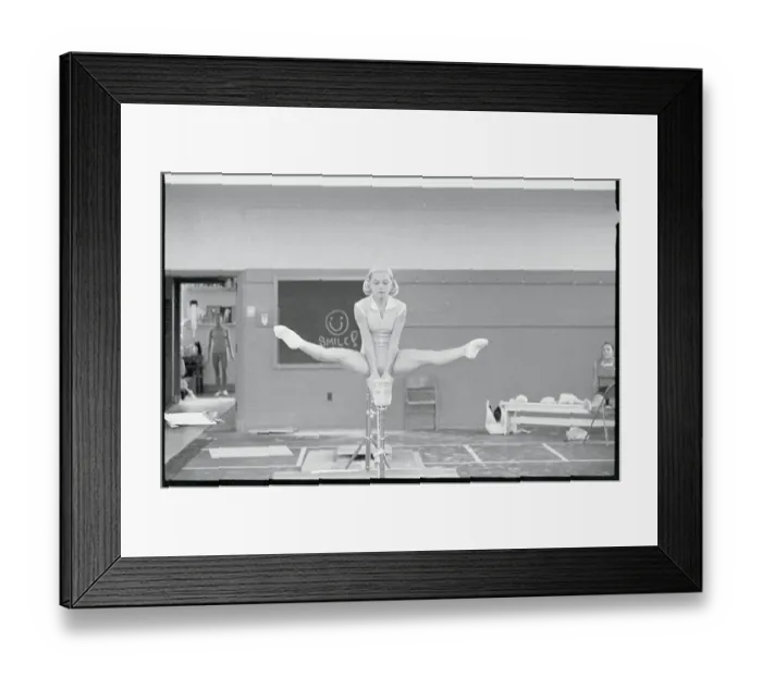Framed Print : Gymnast Kathy Rigby on Balance Beam Framed Print : Gymnast Kathy Rigby on Balance Beam