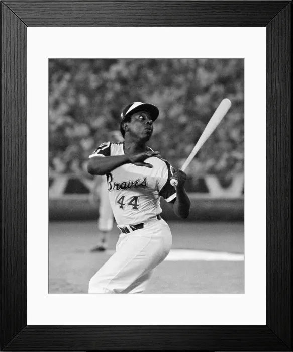 Framed Print : Hank Aaron Watches Ball Land Foul Framed Print : Hank Aaron Watches Ball Land Foul