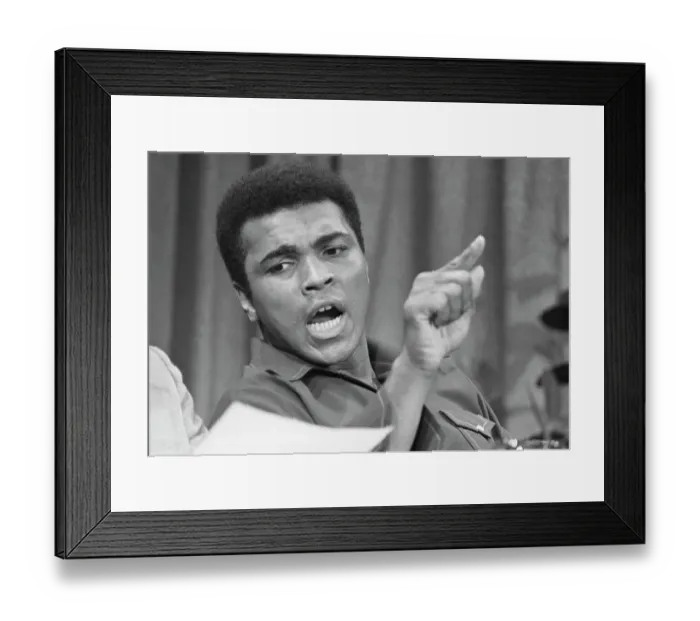 Framed Print : Muhammad Ali Stressing a Point Framed Print : Muhammad Ali Stressing a Point