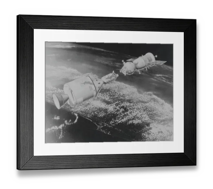 Framed Print : Space Craft Docking Drawing Framed Print : Space Craft Docking Drawing