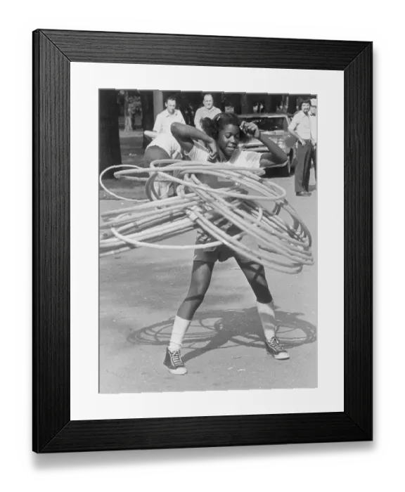 Framed Print : Girl Hula Hooping in Contest Framed Print : Girl Hula Hooping in Contest