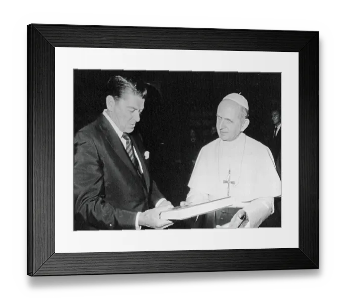 Framed Print : Ronald Reagan and Pope Paul VI Framed Print : Ronald Reagan and Pope Paul VI