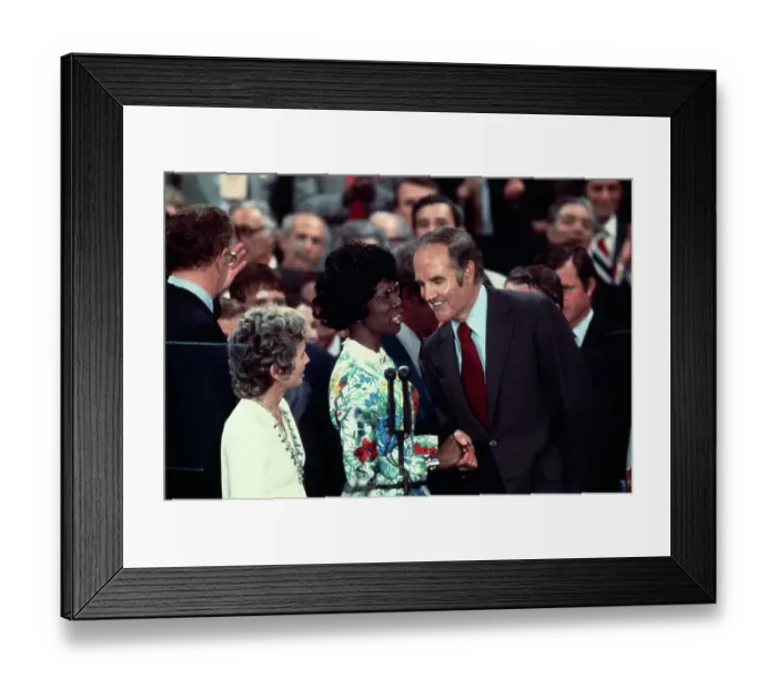 Framed Print : Shirley Chisolm Congratulating George McGovern Framed Print : Shirley Chisolm Congratulating George McGovern