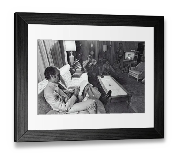 Framed Print : Senator George McGovern in Hotel Room Framed Print : Senator George McGovern in Hotel Room