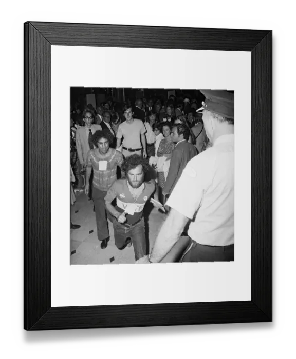Framed Print : Jerry Rubin and Abbie Hoffman Running Past Guard Framed Print : Jerry Rubin and Abbie Hoffman Running Past Guard